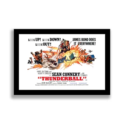 JAMES BOND THUNDERBALL - 11x17 Framed Movie Poster by Wallspace