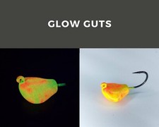 5pk Tog Jigs / Sheepshead Jigs, Tautog, Porgy, Glow Guts 1/4oz - 4oz