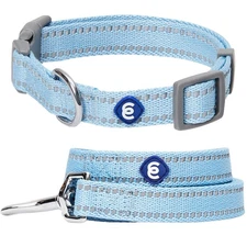 Essentials Reflective Dog Collar & Leash Set Adjustable for Medium Dogs | Saf...