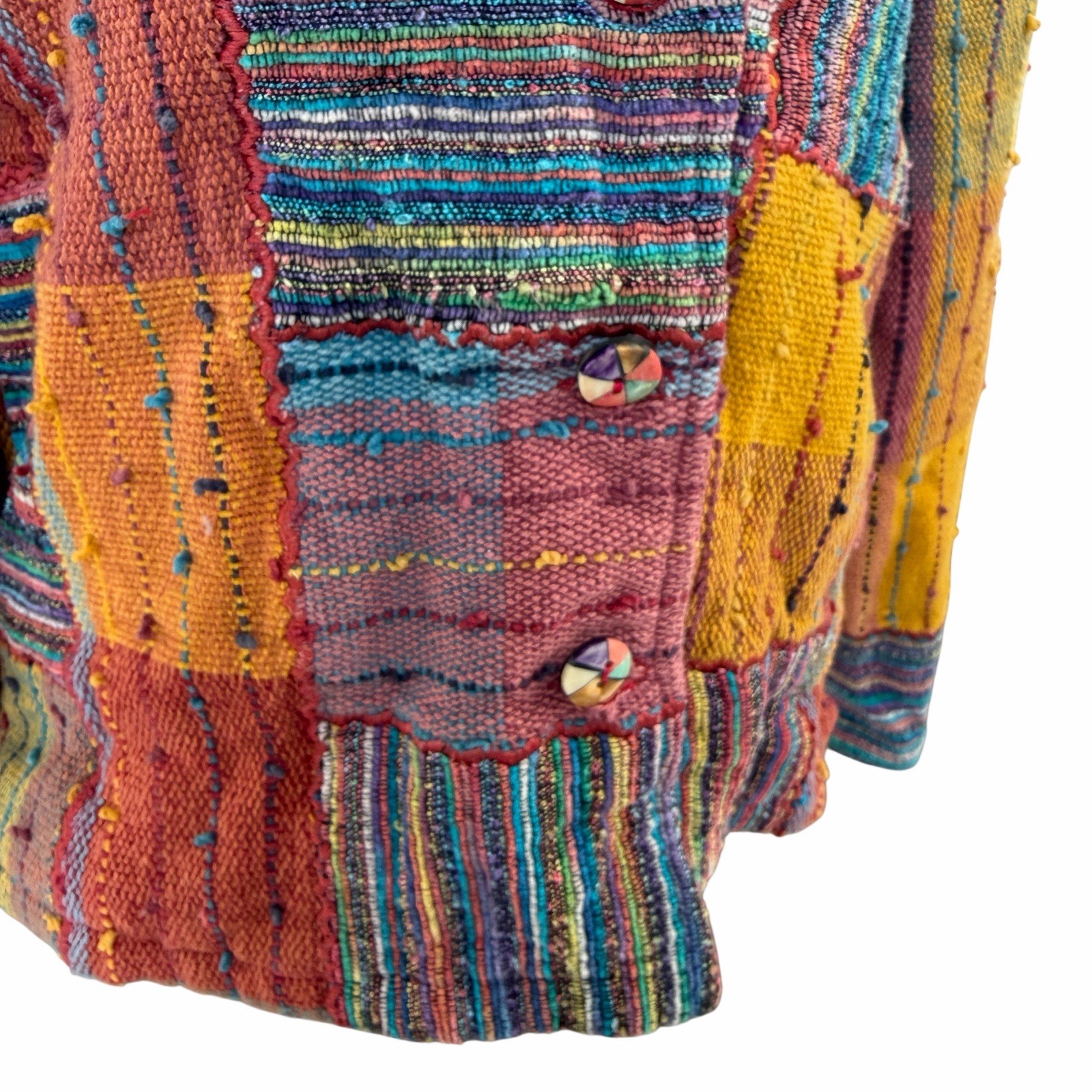 Travel Smith Artsty Patchwork Jacket Boho Artisan… - image 4