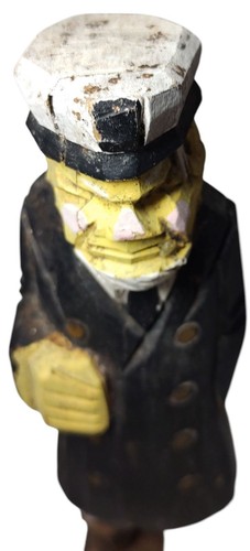 Vintage Hand Carved Sea Captain Wood Folk Art Maritime Nautical Figurine SEE - Picture 8 of 10