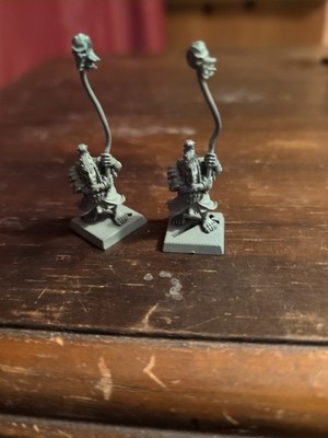 2x HOBGOBLIN COMMAND STANDARD BEARER CHAOS DWARFS WARHAMMER FANTASY METAL