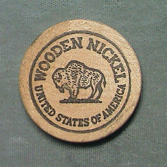 Vintage Delaware State Parks Buffalo Wooden Nickel Token Show USA