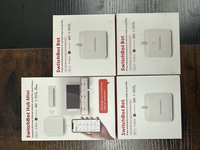 SwitchBot Bundle   3x SwitchBot Bot + Hub Mini Smart Remote   NEW Sealed