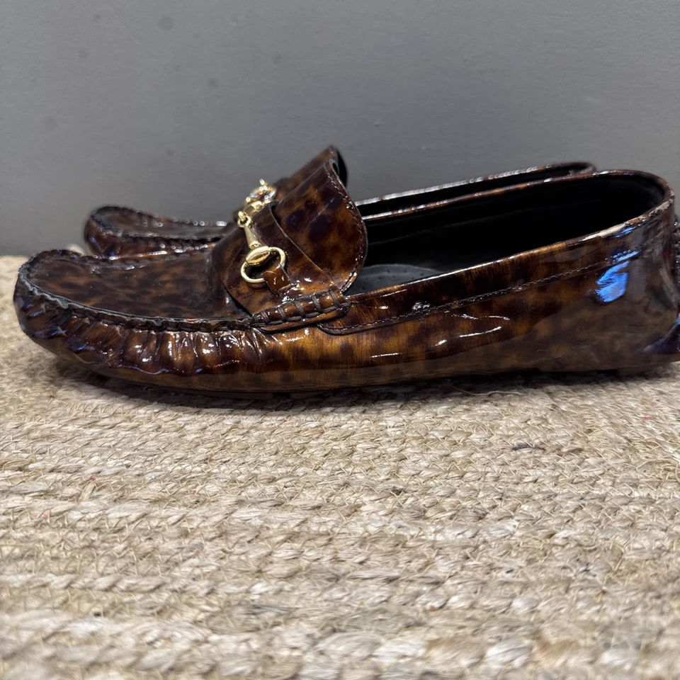 Zapatos Cole Haan para mujer 11 M marrón charol tortuga penny driver sin usar, en caja Foto 4 de 4