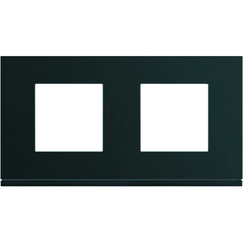 Hager WXP0212 Plaque de finition Gallery 2 poste Night horizontal entraxe 71 mm
