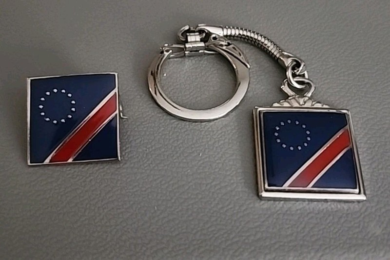 Colony Square Inaugural July 4, 1968 Atlanta GA Matching Key Chain And Lapel Pin