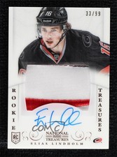 2013 Panini National Treasures Rookie 33/99 Elias Lindholm #152 Patch Auto 0i6