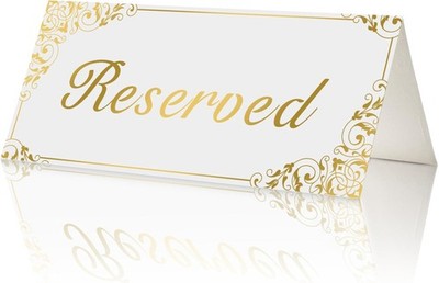 18 Pack Gold Reserved Table Signs for Wedding Party Restaurant - Double... 