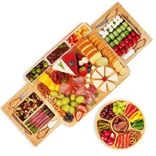 YZS Charcuterie Board Set, Cheese Board & Knife Set with Cheese Tray, Large B...
