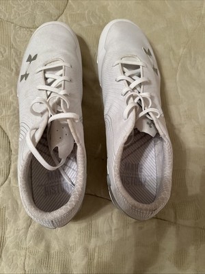 White Under Armour CoreSpeed Football Cleats 16 Sample New