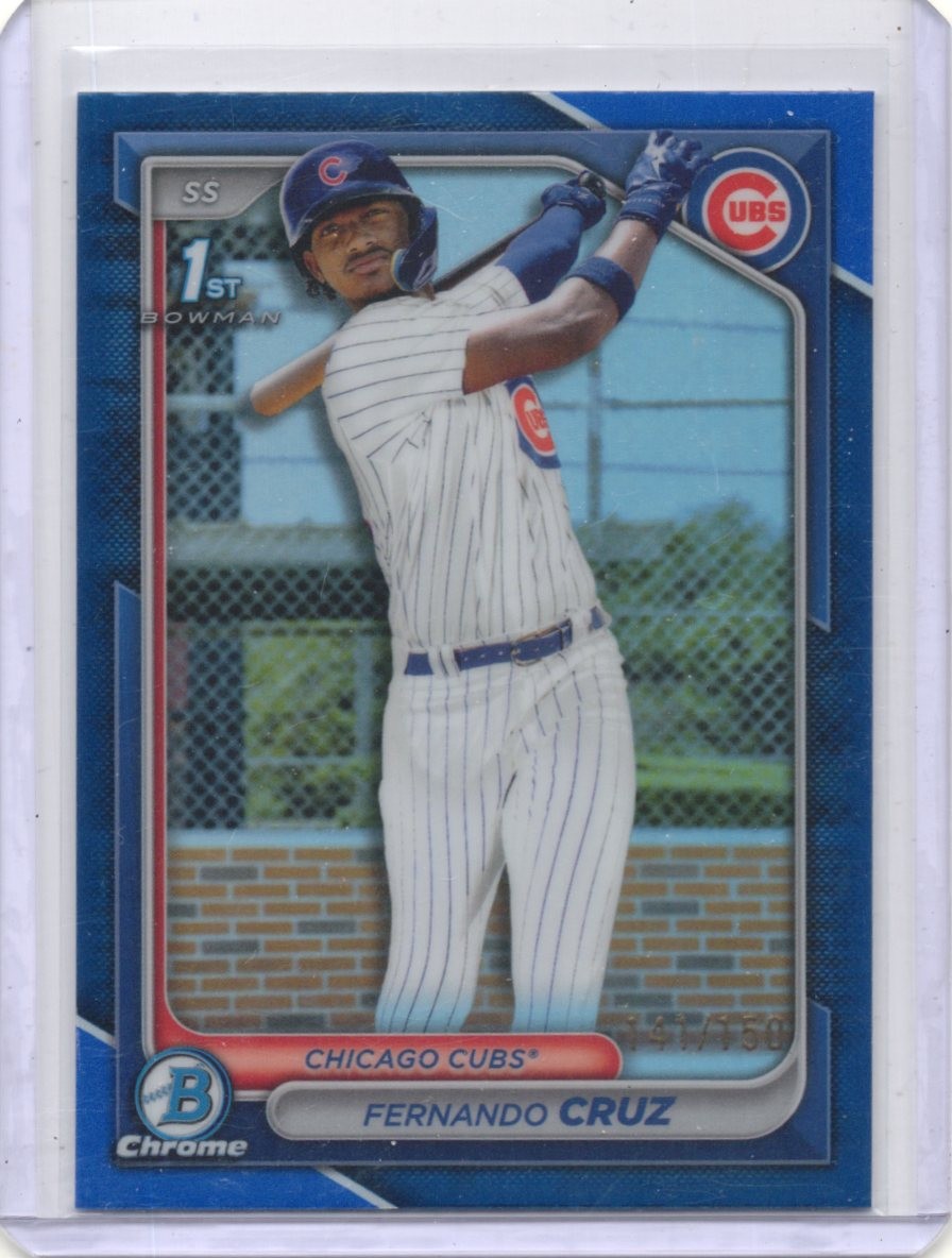 2024 Bowman Chrome Fernando Cruz 1st Bowman Blue Refractors /150 #BCP-197