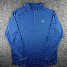 Masters Tech Jacket Mens Large Blue Active Performance Full Zip Augusta Golf