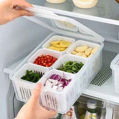 6-in-1 Frischhalte-Aufbewahrungsbox - Frischhaltebehälter für Kräuter, Zutaten