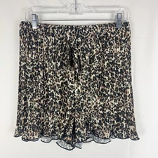 Anthropologie Hutch Plissé Pull-On Shorts Size L Elastic Waist