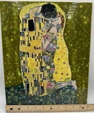 Gustav Klimt "THE KISS" Ceramic 11x14 Three Dimensional 3D ART TILE Wall Hanging