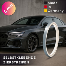 10m x 5mm grau Zierstreifen Designstreifen Dekor Folie Felgen Auto Streifen