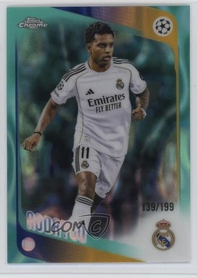 2025 Topps Chrome UEFA Club Competitions Aqua Lava Refractor /199 Rodrygo 11ng