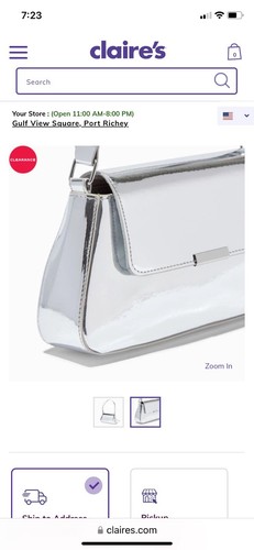 Claire’s Mirrored Silver Baguette Shoulder Bag. New! - Picture 4 of 4