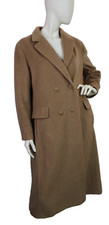 Vintage PAIGE Cashmere & Wool Blend Camel Beige Double Breasted Coat- UK 16