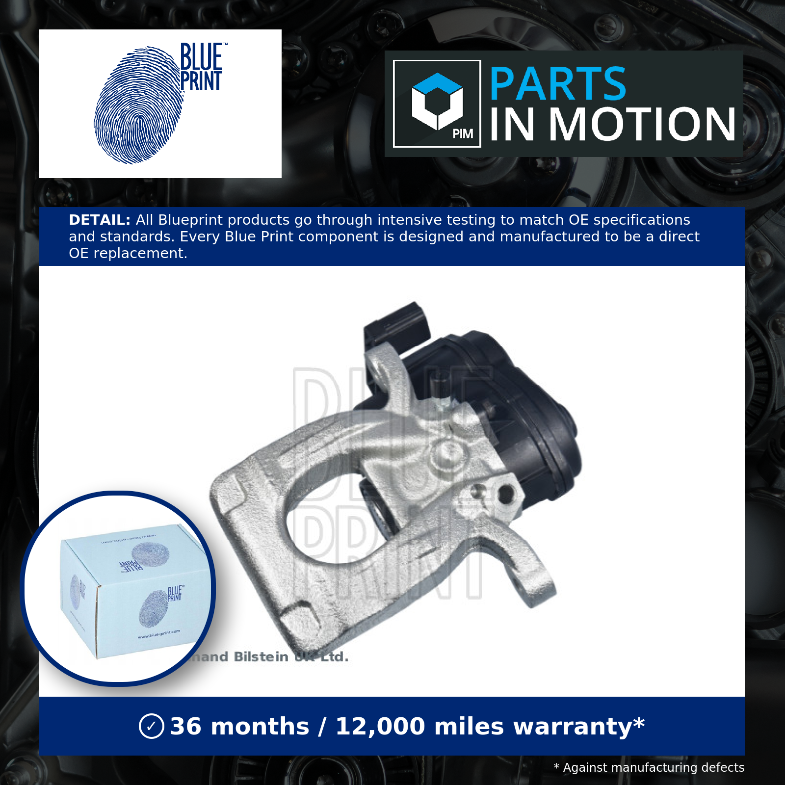 Brake Caliper fits RENAULT KADJAR 1.6D Rear Left 2015 on R9M414 Blue Print New