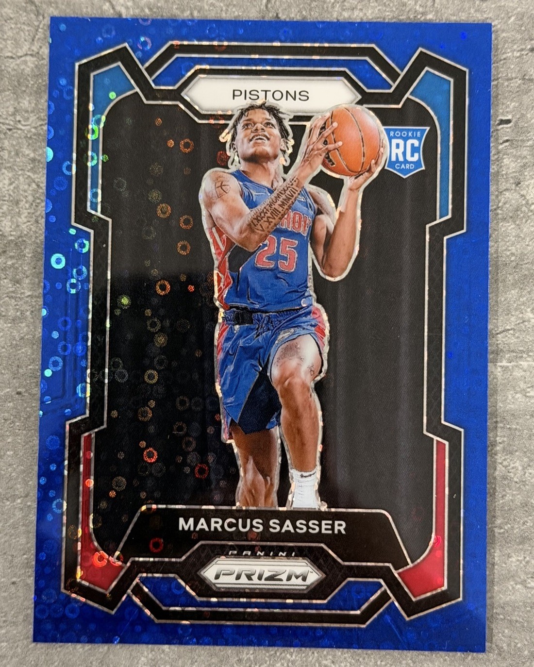 2023-24 Prizm 174 Marcus Sasser Fast Break Blue Prizm /150 RC Rookie Pistons