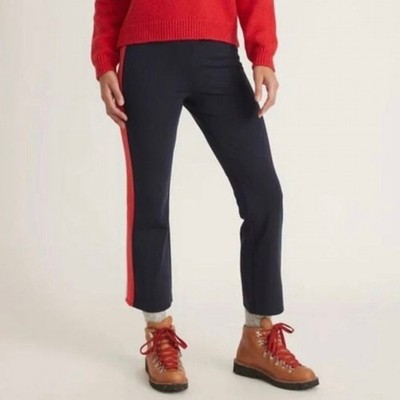 Nwt Marine Layer 0 Archive Jordan Ponte Hose Gerades Bein Navy Rot Weiß Streifen