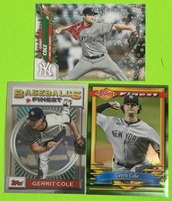 Gerrit Cole (Topps 3 Card Lot) Finest, Christmas Scarf, New York Yankees Nr Mint