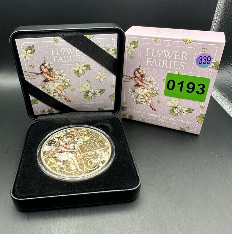 2026 Solomon Islands 50 Cents Flower Fairies Wild Cherry Blossom 24K Gold Pltd