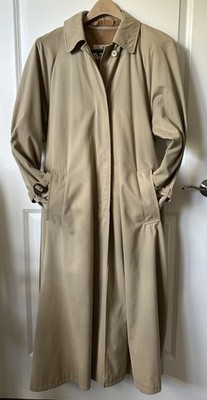 Vintage Aquascutum London Womens Trench Coat Belted Made England Plaid Lined