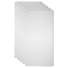 5pcs Metal Business Card 4x2x0.02" Brushed Laser Engrave Adhesive Silver