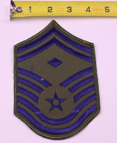 U.S. Military USAF Master Sergeant Rank Insignia Patch E-7 Green Subdued 4”