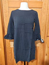 Old Navy Dress Women's XS Navy White Polka Dot Shift Bell Sleeve Casual Career