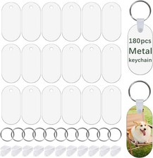 180 Pcs Metal Sublimation Keychain Blanks 180 Oval