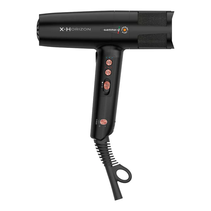 Gamma+ X-Horizon Hairdryer Matte Black 12 Customizable Settings Long Lasting