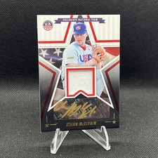 2025 Panini Stars & Stripes - Ethan McElvain - Collegiate Black Gold Auto Relic