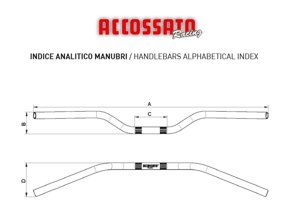 Accossato Manubrio Superbike Acciaio HB150 piega alta* - Immagine 2 di 2