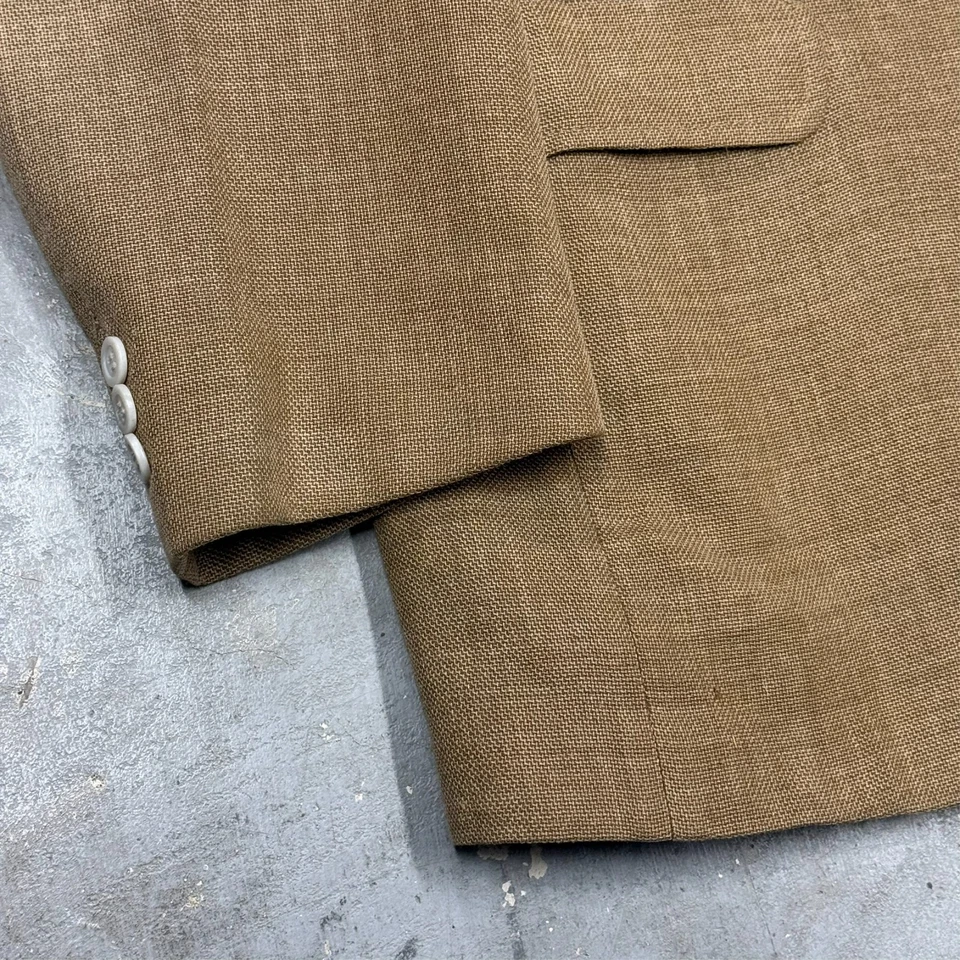 Blazer Coppley Abrigo Deportivo Lana Lino Seda Medio Forrado Lúpulo Marrón 44T Foto 4 de 4