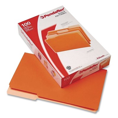 Pendaflex 435013ORA 1/3-Cut Tabs Legal Interior File Folders - OR (100/Box) New