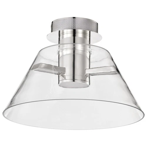 Nuvo Lighting 62/2053 Edmond 14"W Semi-flush Ceiling Fixture - Nickel - Picture 1 of 11
