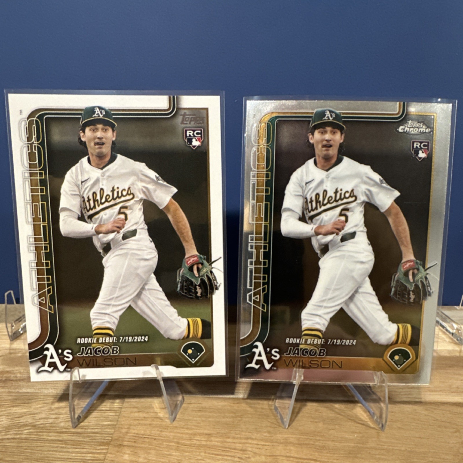 Topps Update Chrome Jacob Wilson Rookie Debut 2 Card Lot Oakland Athletics