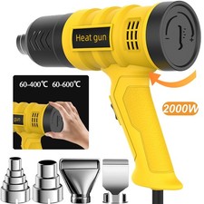 2000W Heat Gun Electric Hot Air Gun with Dual-Temperature 4 Nozzles Tool