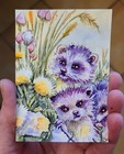 ACEO Original Painting OOAK - Racoons - Bartshe — photo 2