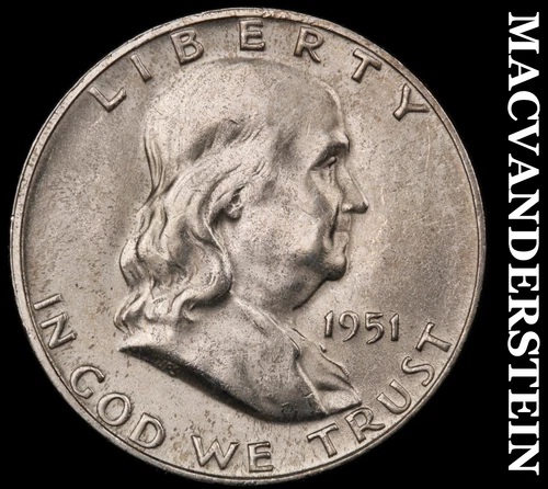 1951-S Franklin Half Dollar- Silver- Scarce High Grade Luster No Reserve #J1487