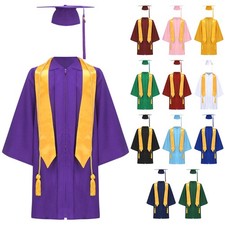 Unisex Kids Outfits Theme Partiy Set Stole Costume Clothes School Closure Gown