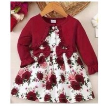 New Girls Long Sleeve Floral Dress. Size: 2-3 Years