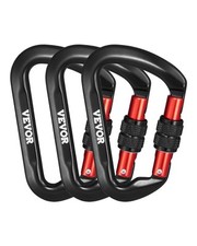 VEVOR 3 PCS Climbing Carabiner Clips Heavy Duty 30 KN for Hiking Rappelling Dog
