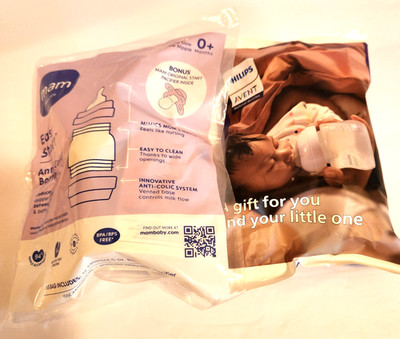 1 Philips Avent Natural Baby Bottle 4 oz & 1 MAM Anti Colic Bottle w/Pacifier