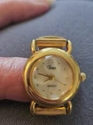 Rare Vintage Timex Quartz Gold Tone Ring  Watch With Stretch Band NEW Battery