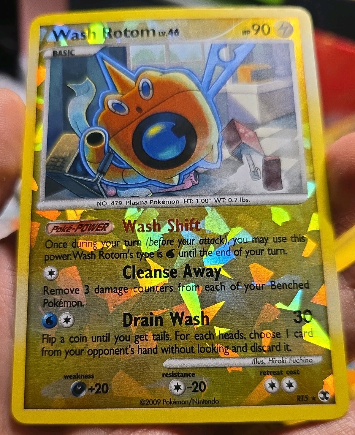 Pokemon tcg Rising Rivals reverse holo Wash Rotom NEAR MINT